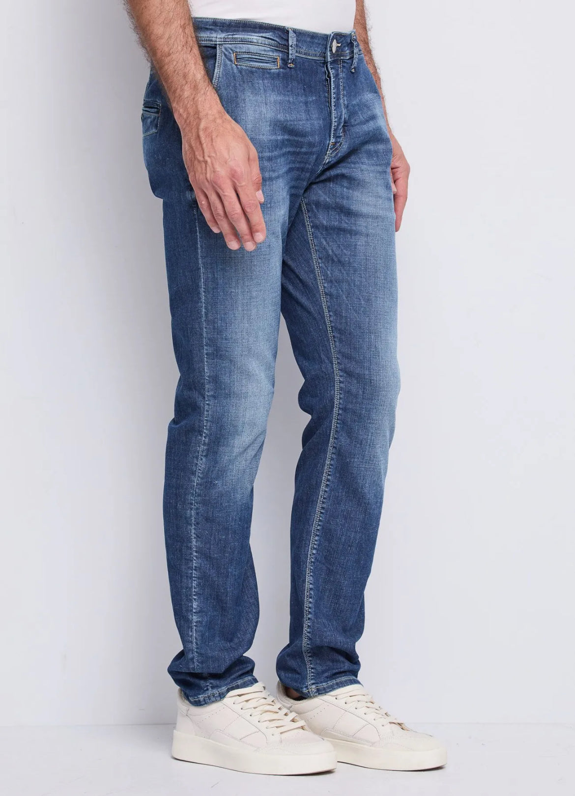 Jeans chino in denim di cotone