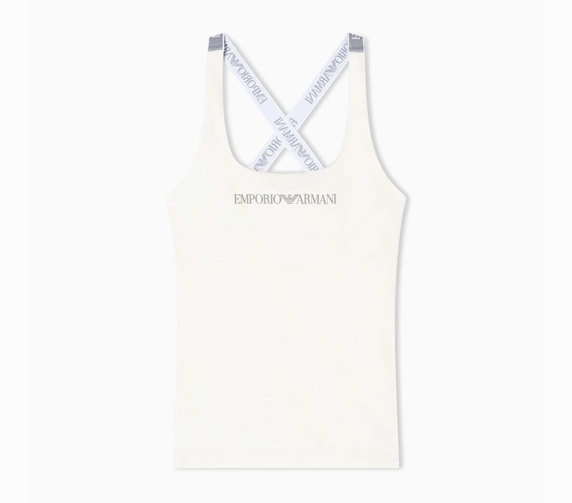 CANOTTA EMPORIO ARMANI IN JERSEY ORGANICO ICONIC LOGOBAND