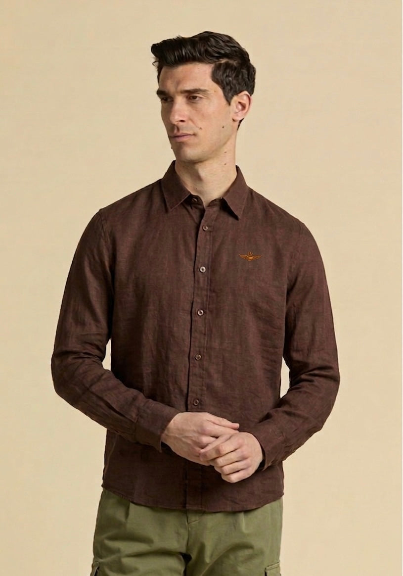 Camicia Aeronautica Militare manica lunga in puro lino