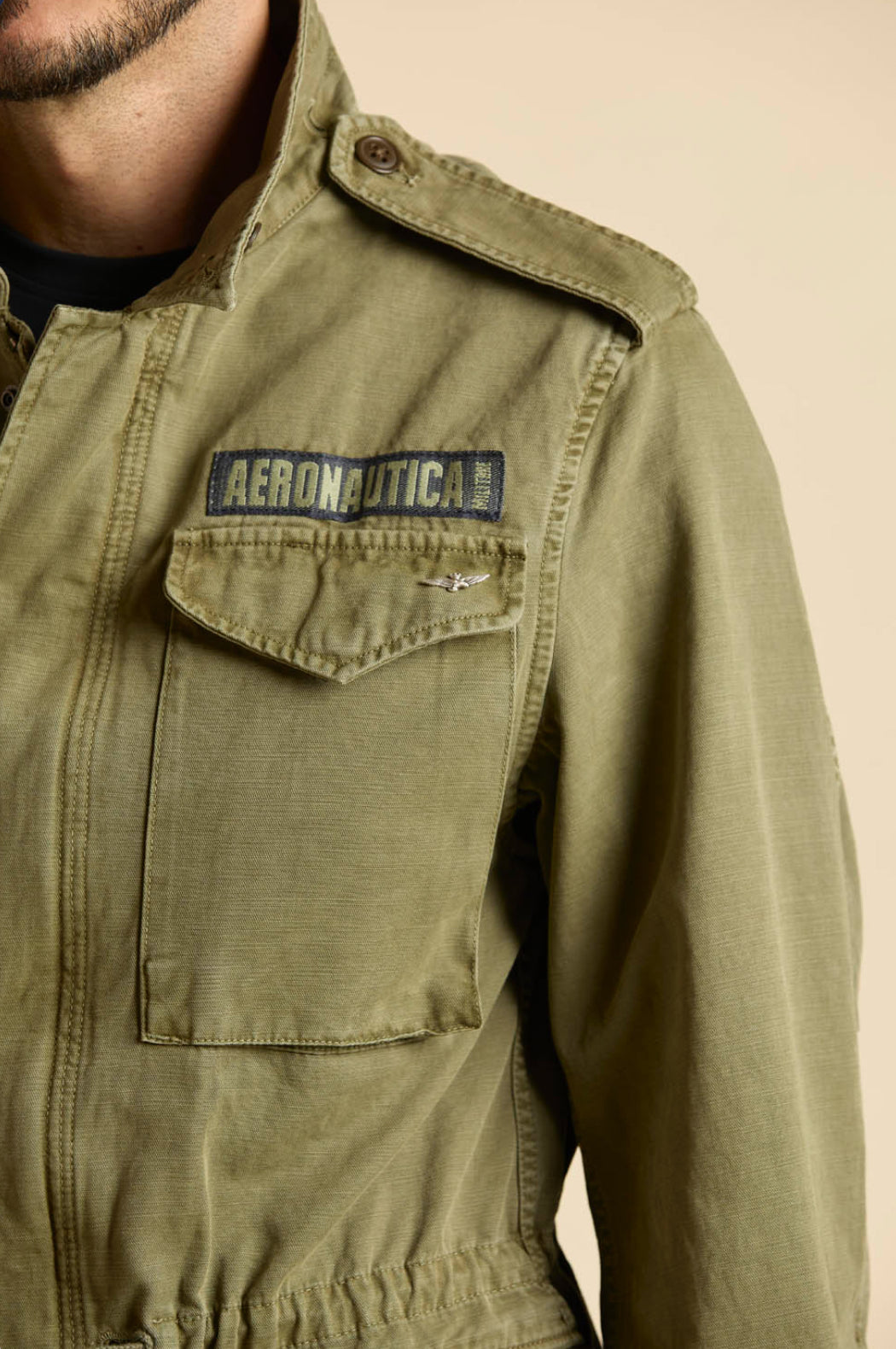 Field jacket Aeronautica Militare in cotone tinto capo