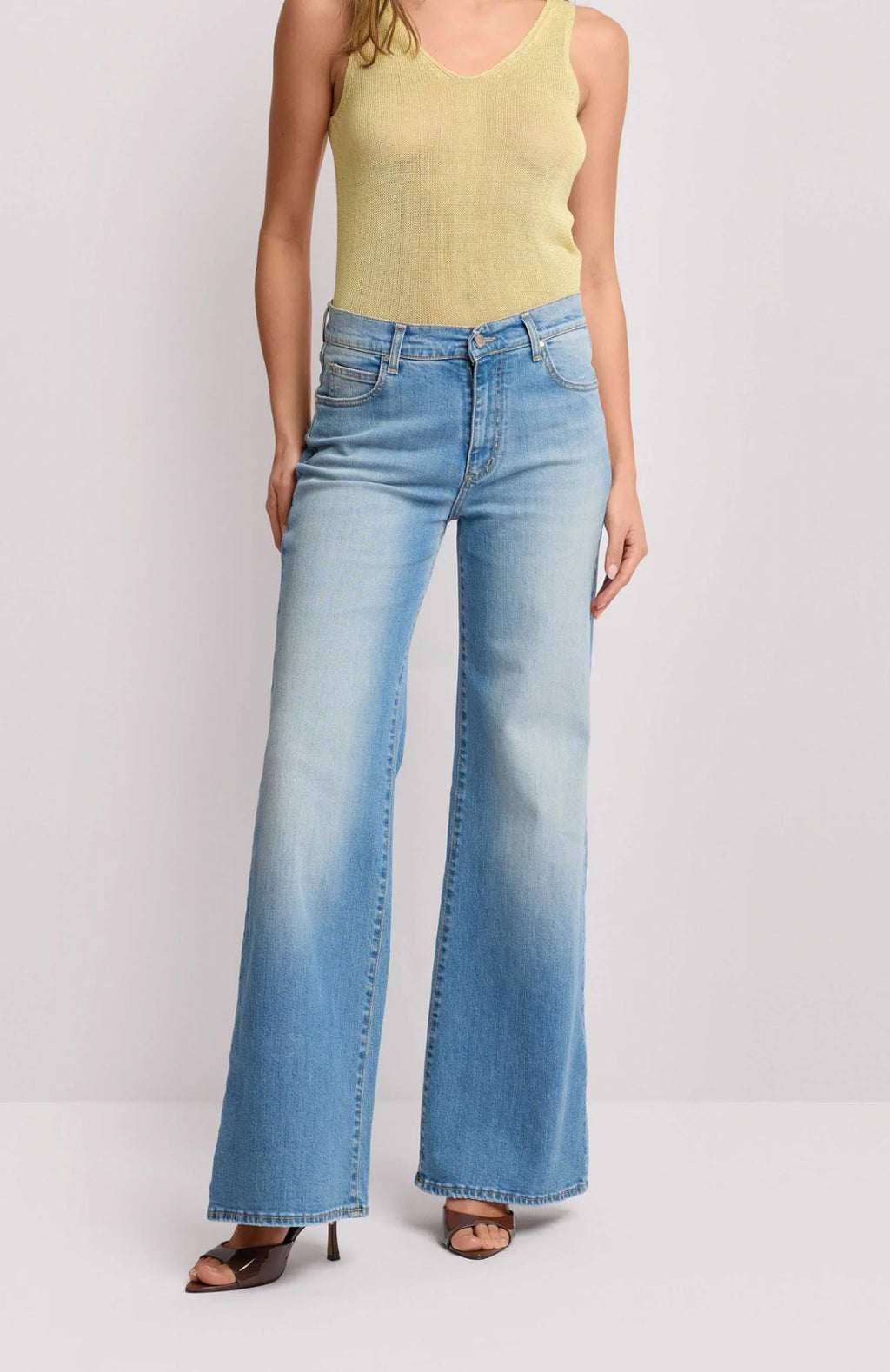 PANTALONI IN DENIM DESIGN WIDE LEG - GERBERT