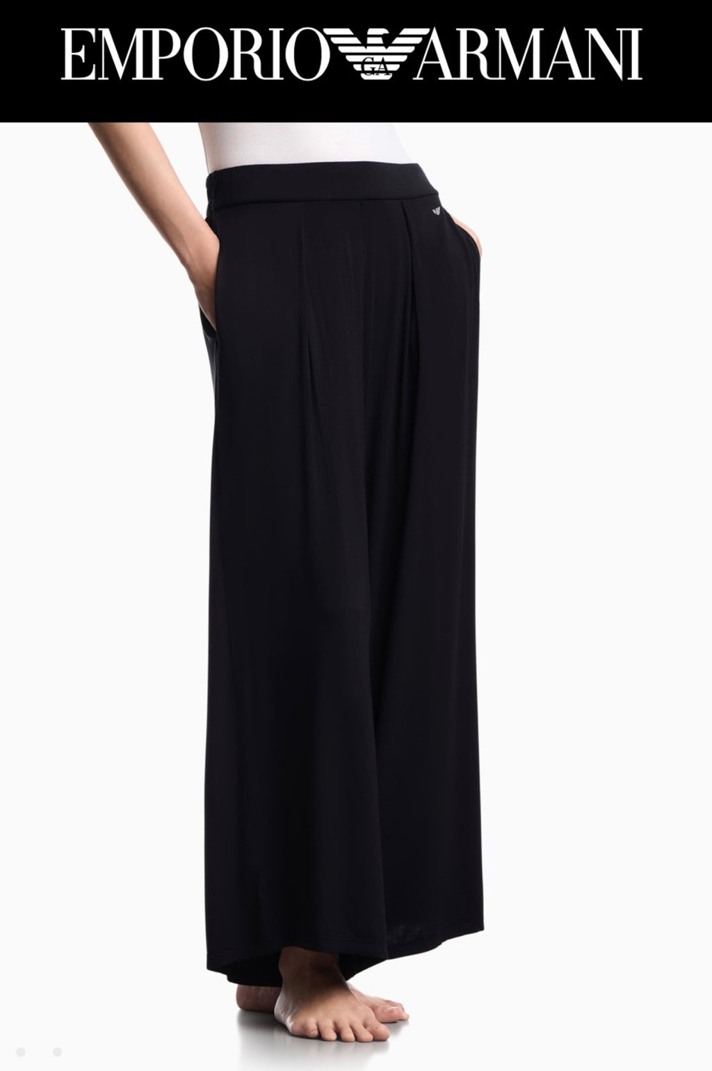 PANTALONI EMPORIO ARMANI LOOSE FIT IN JERSEY ESSENTIAL LOGO