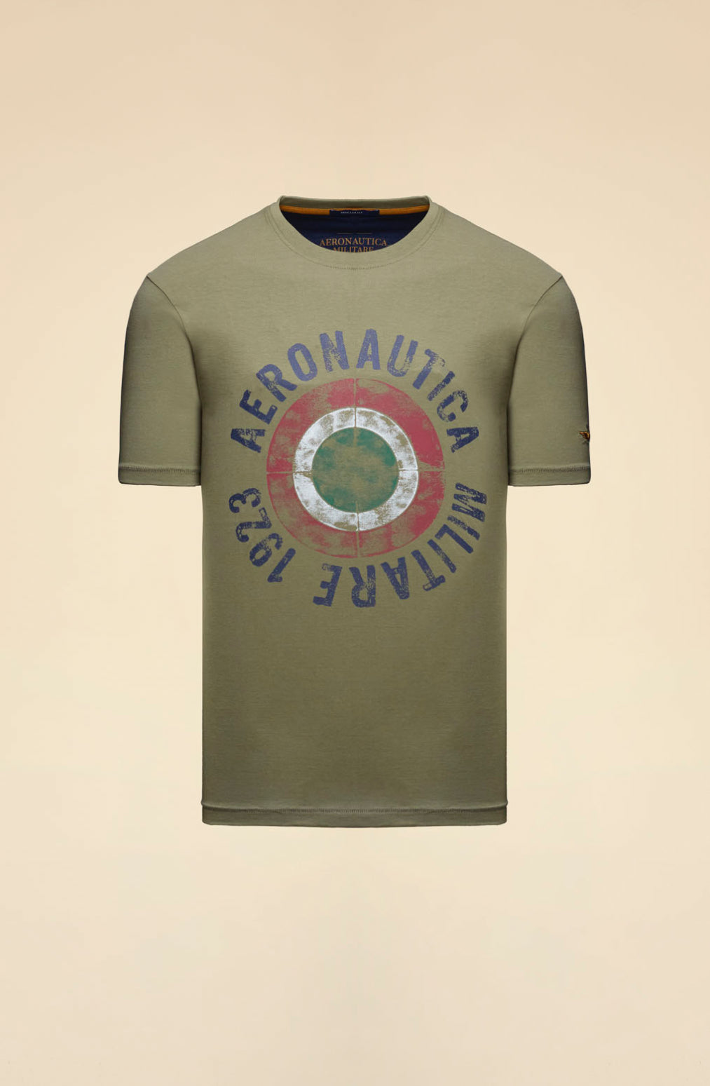 T-shirt Aeronautica Militare in cotone con coccarda tricolore