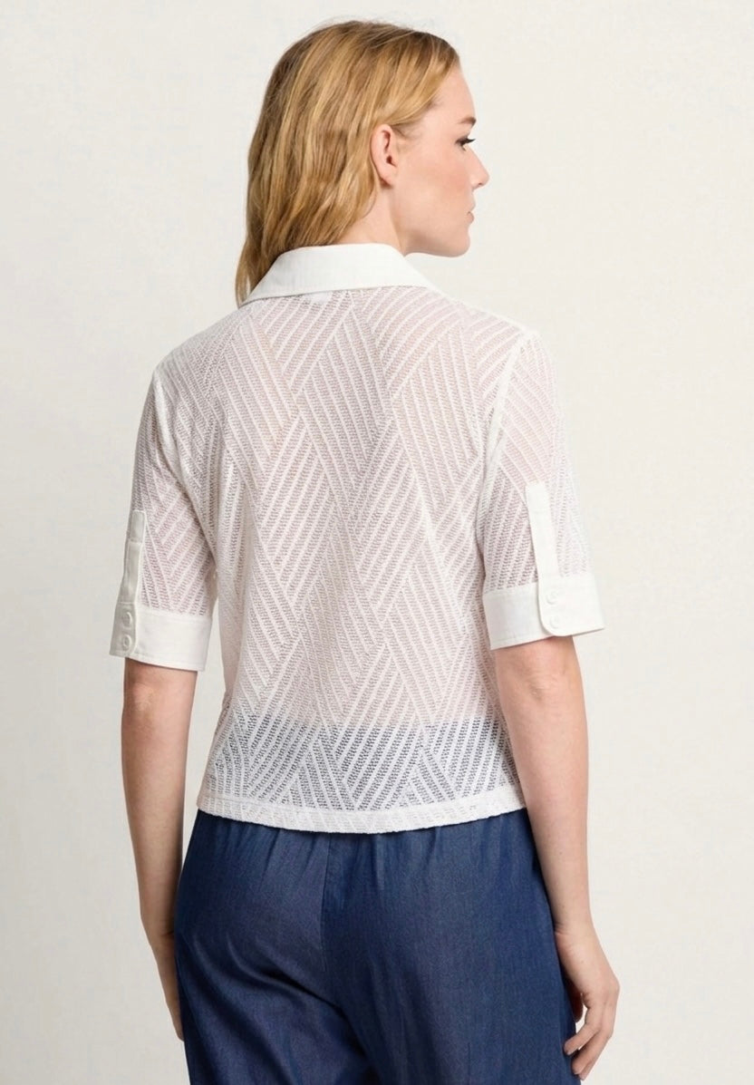 BLUSA CON COLLETTO A VELA - NERINA - BIANCA