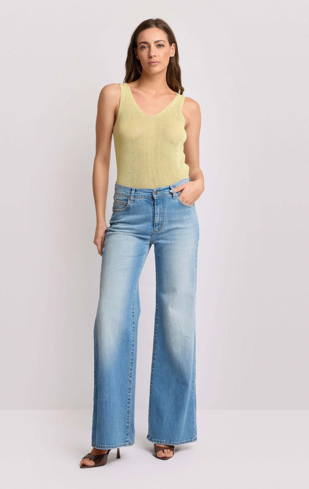 PANTALONI IN DENIM DESIGN WIDE LEG - GERBERT
