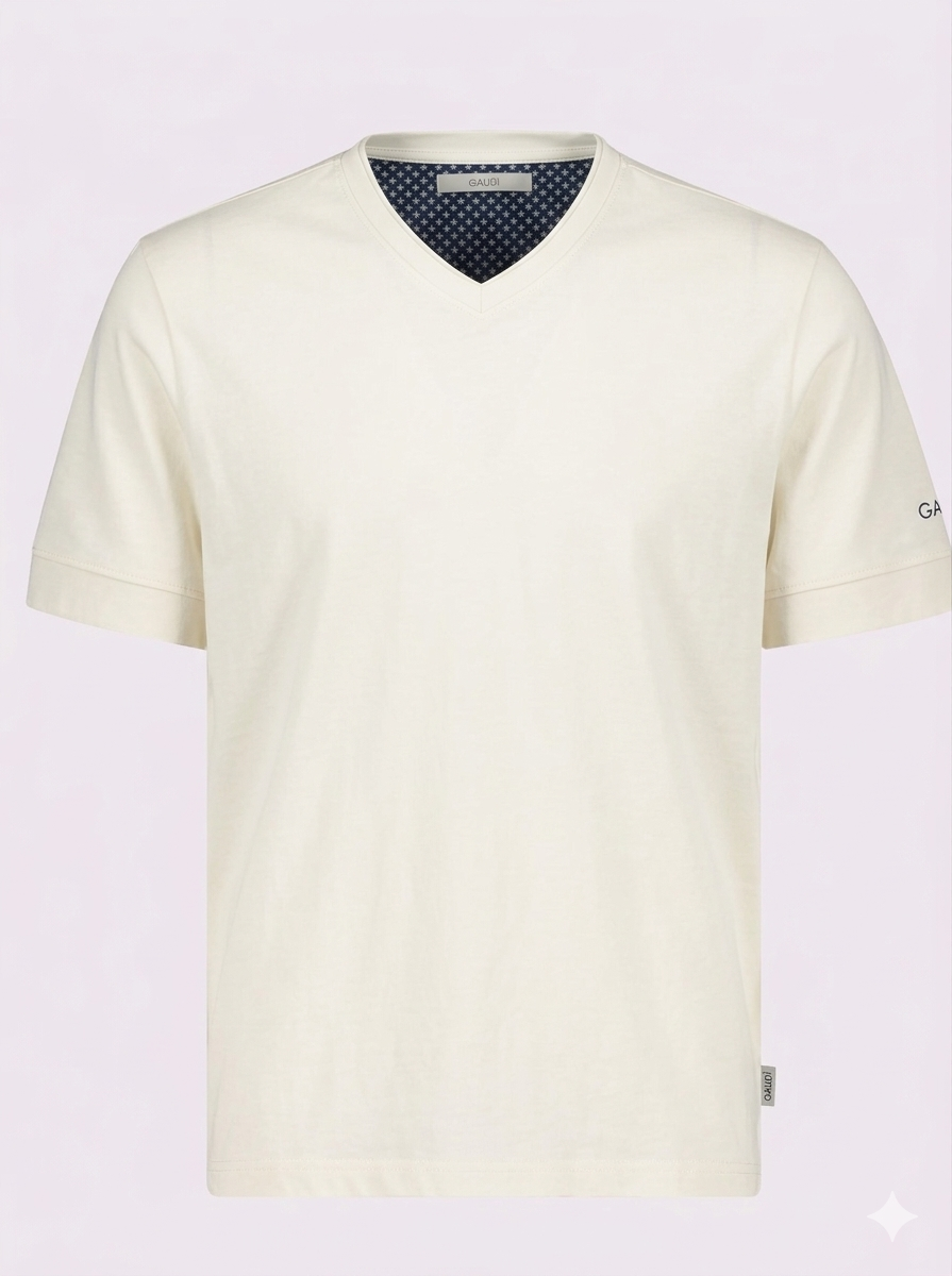 T-shirt con scollo a V in cotone