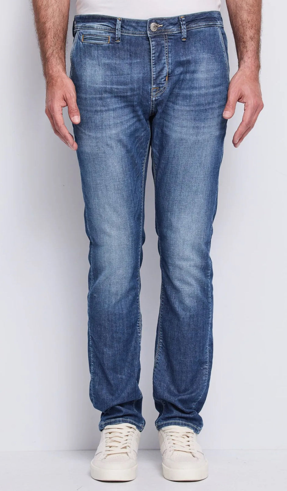 Jeans chino in denim di cotone