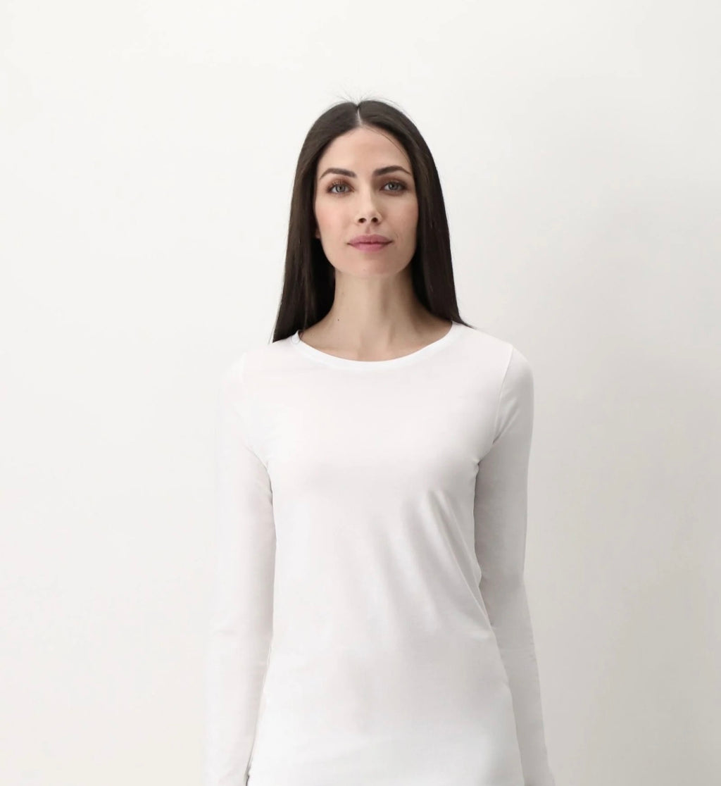 Maglia Manica Lunga in Cotone e Modal Perfect Line Cotton