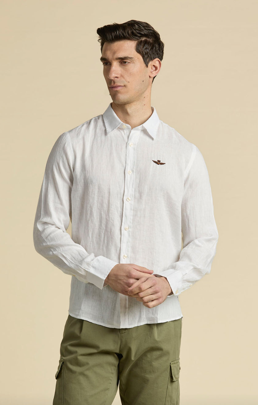 Camicia Aeronautica Militare manica lunga in puro lino