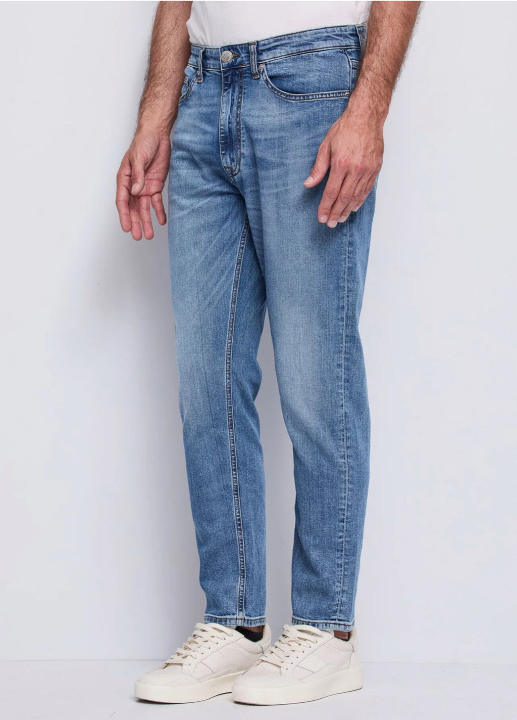 Jeans tapered in cotone