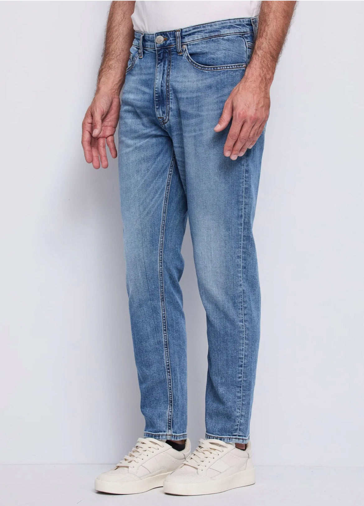 Jeans tapered in cotone