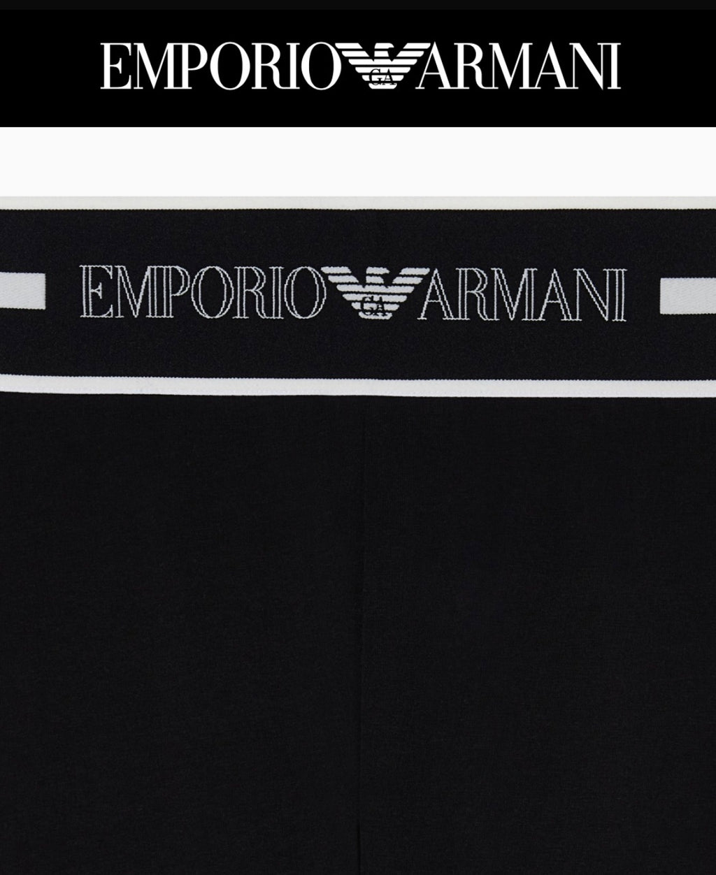PANTALONI CROPPED EMPORIO ARMANI IN JERSEY ORGANICO CON BANDA LOGATA