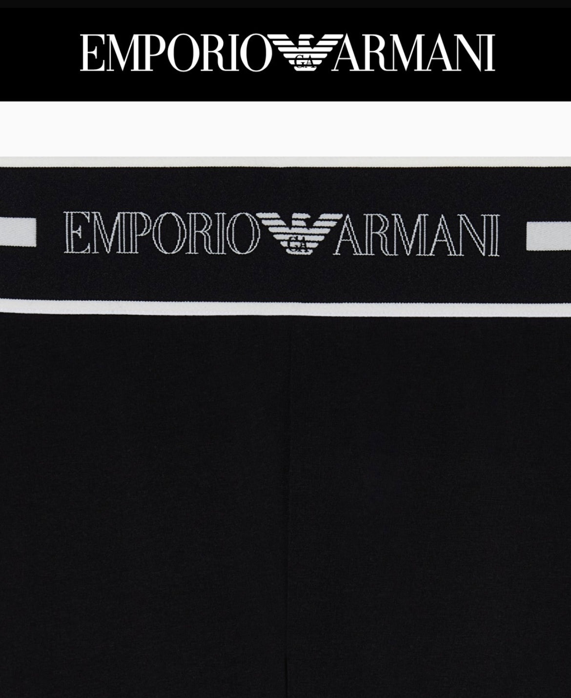 PANTALONI CROPPED EMPORIO ARMANI IN JERSEY ORGANICO CON BANDA LOGATA