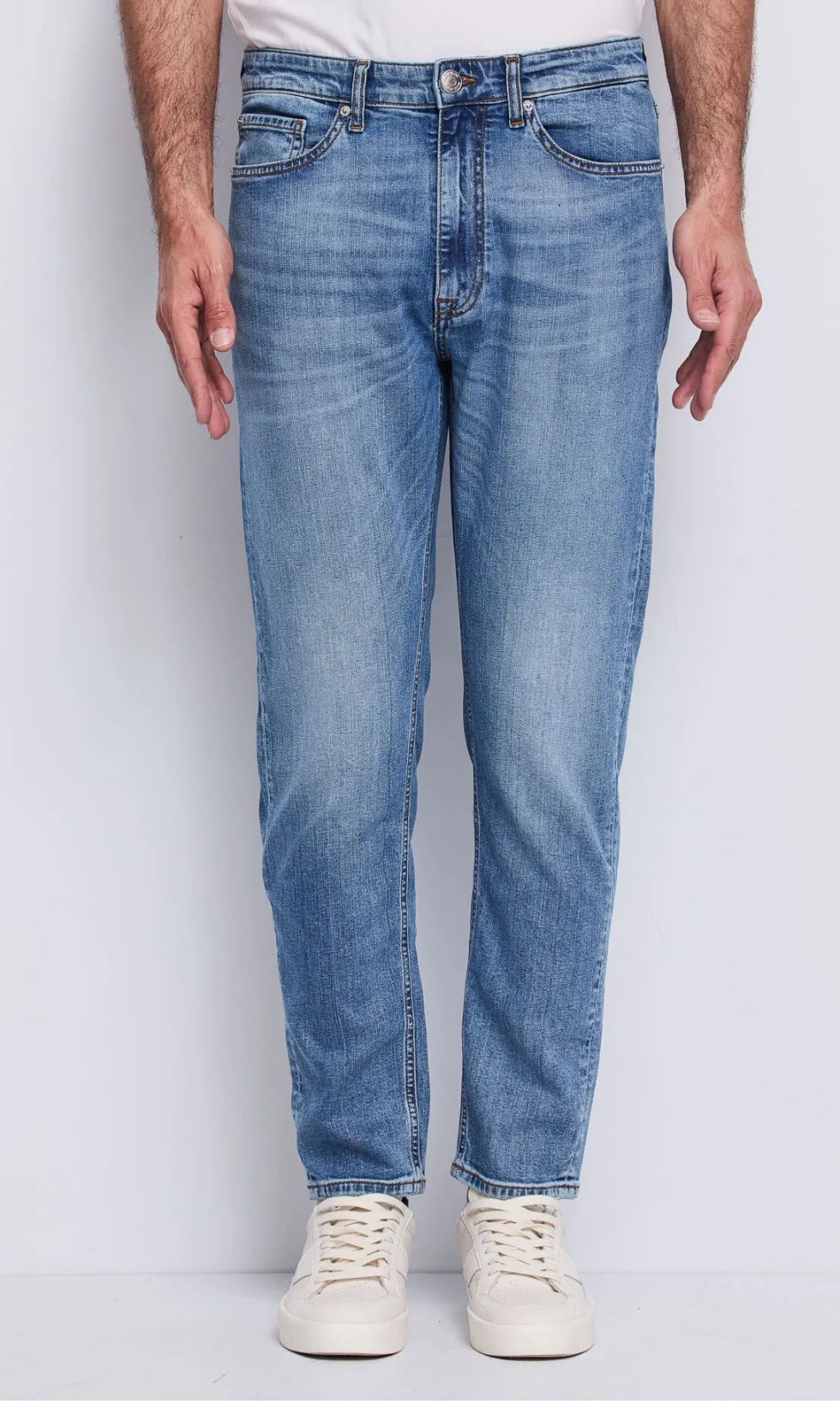 Jeans tapered in cotone