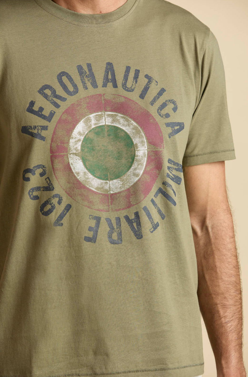 T-shirt Aeronautica Militare in cotone con coccarda tricolore