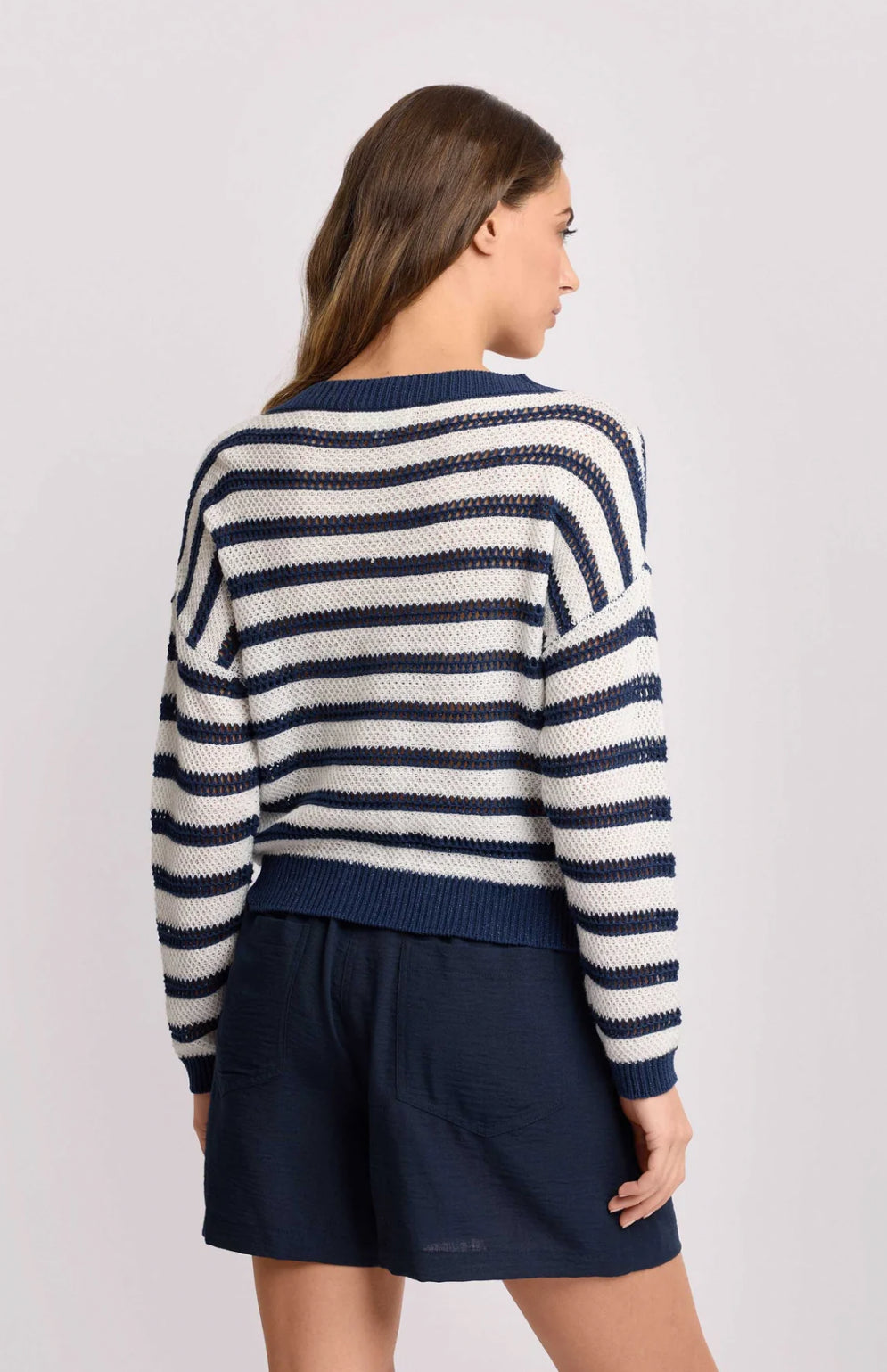 MAGLIA A MANICHE LUNGHE A RIGHE - MERYKATE