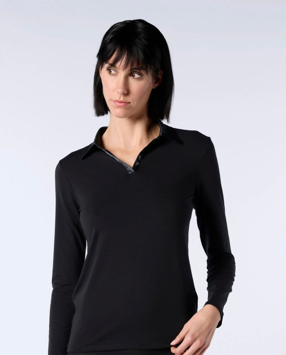 Polo Manica Lunga in Cotone e Modal Perfect Line Cotton