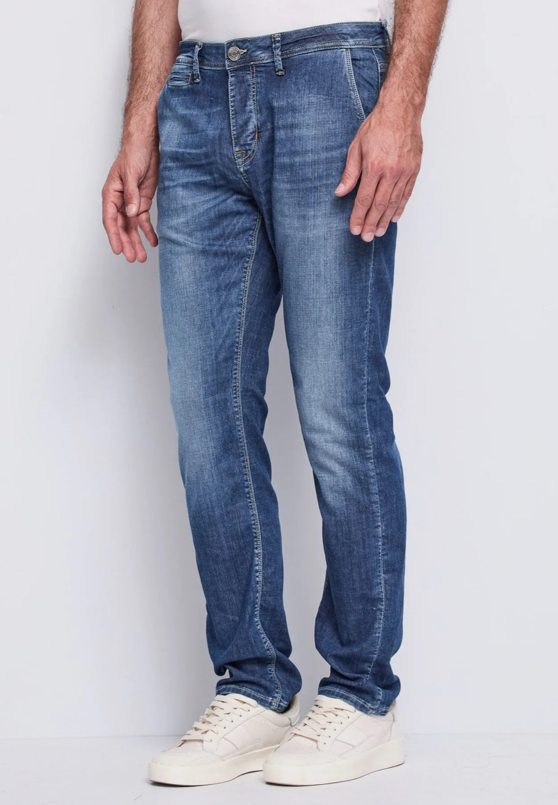 Jeans chino in denim di cotone