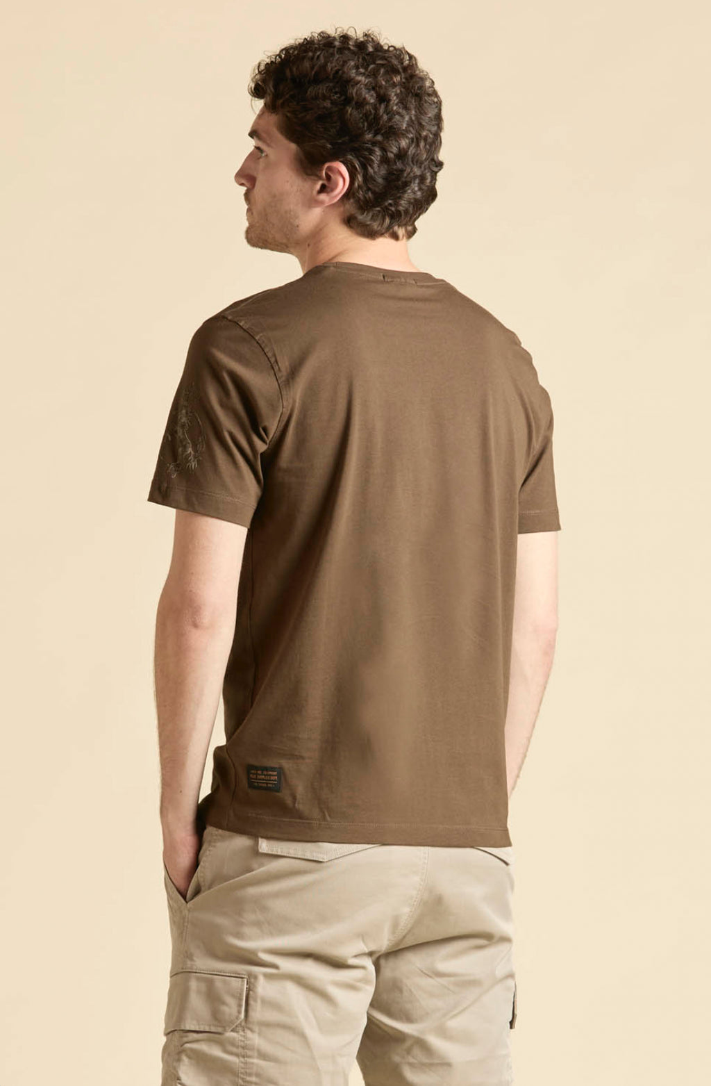 T-shirt Aeronautica Militare girocollo stampa 4° Stormo - CASTAGNA