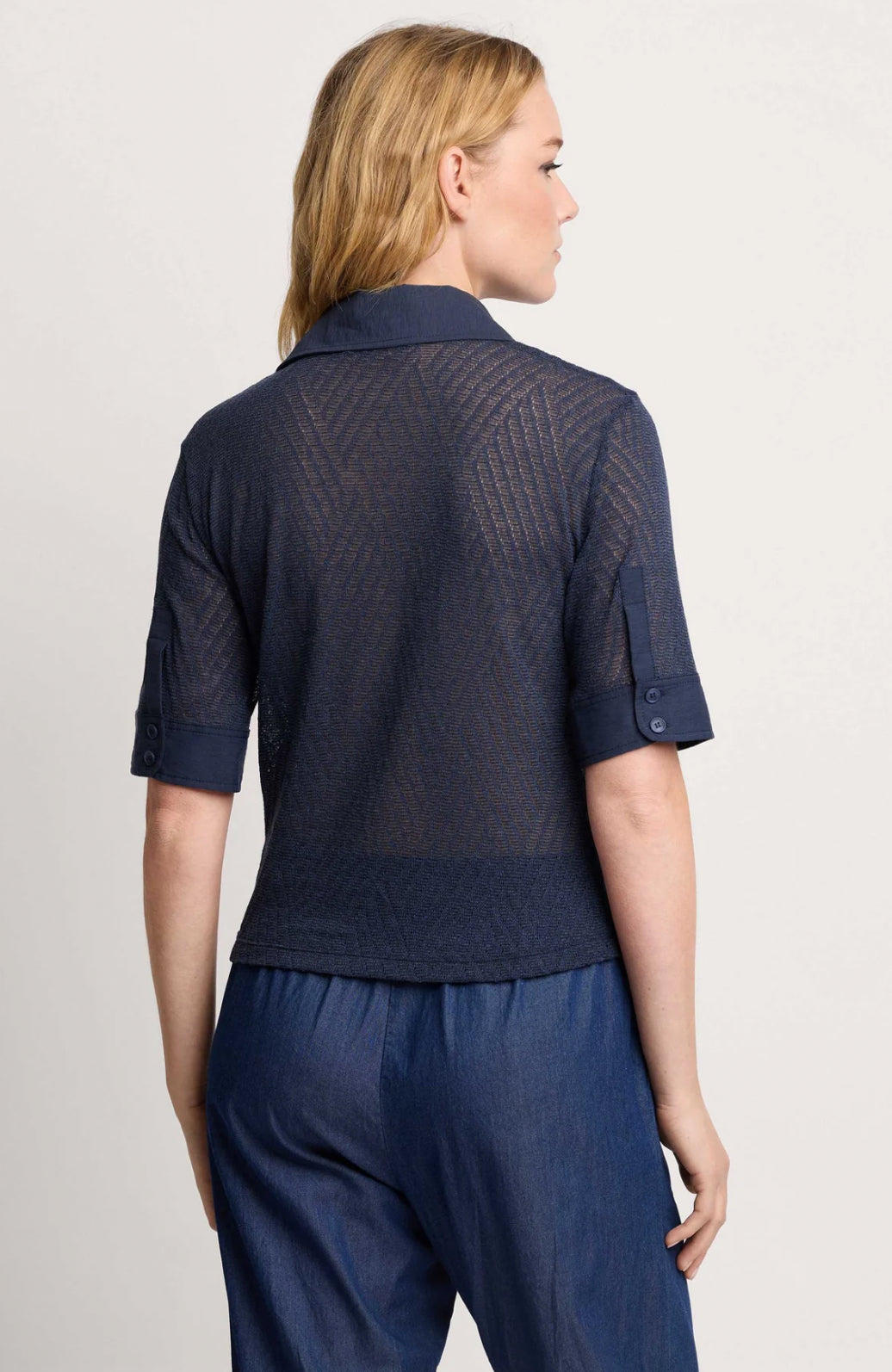 BLUSA CON COLLETTO A VELA - NERINA - BLU