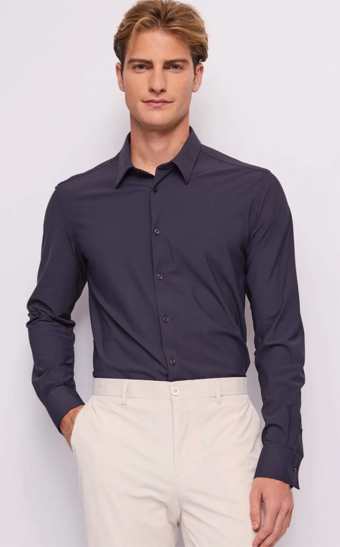 Camicia in nylon “non stiro”